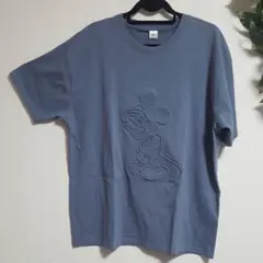 NO578　ミッキーエンボスTシャツ/ブルー/3L/新