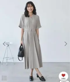 【新品】ロペピクニック シャツコンシャス半袖ワンピースウエストベルト付