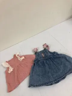 デニムスカートサロペット　ノースリーブシャツ★女の子　ベビーキッズ　90★セット