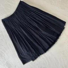INDIVI インディビ　プリーツスカート　ひざ丈　ブラック　サイズ38