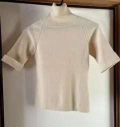 MK KLEIN+リブ編みタートルネック半袖ニット