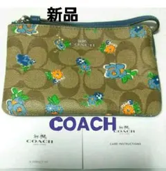 新品 コーチ COACH リストレット ポーチ 財布 小銭入れ バッグ 花柄
