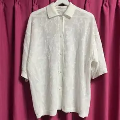 JEANASiS 半袖カーディガン ホワイト　フリーサイズ