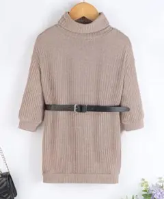 SHEIN キッズ ニット ワンピース ベルト付き 100cm