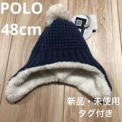 POLO Baby キッズ 子供 ベビー ニット帽 帽子 ネイビー 48cm
