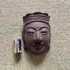 仏面 菩薩面 壁掛け お面　古物　レトロ　アンティーク　日本　仏像　仏頭