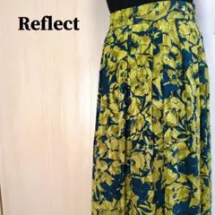 Reflect　リフレクト　花柄ジャガードフレアロングスカート　サイドジップ　9