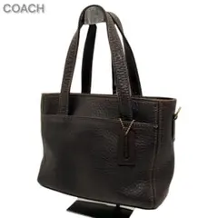 COACH オールドコーチ ハンドバッグ レザー ブラウン系 チャーム シンプル