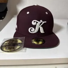 Y*P様 new era 59fifty kロゴマルーンサイズ 71/2ニューエ