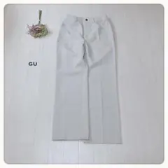 ♢【洗える】ジーユー センタープレスカラーストレートパンツ 吸水速乾