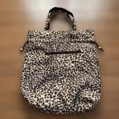 レオパード柄 2WAY トートバッグ 巾着バッグ 大容量 軽量