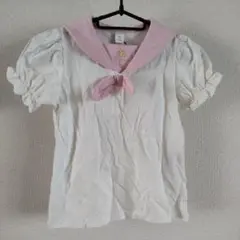 Cottoli セーラー襟 半袖ブラウス　ディズニー　ラプンツェル　Tシャツ