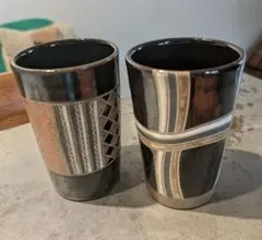 九谷焼 金沢本銀箔使用 陶器ビアカップ 2客セット - メルカリ