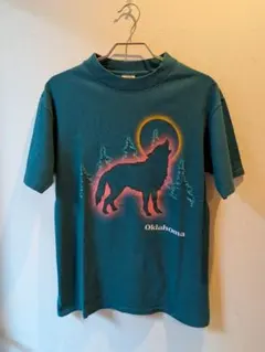 USA製 90s Oklahoma ウルフプリント Tシャツのサムネイル