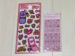 平成はっぴーフォン　日焼けキティ　タイルシール　ハローキティ　2枚セット