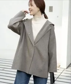 ウールフードショートコート