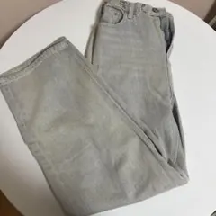 ハイウエストストレートデニム ライトグレー