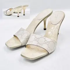 美品✨GUCCI サンダル GG レザー シマ パープル チャーム 22.5 - メルカリ