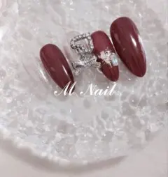 サロン人気デザイン♡ ネイルチップ♡現品orサイズオーダー♡ ボルドー