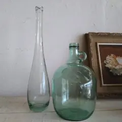 ガラスボトル　２本セット　デミジョンボトル　花瓶
