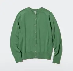 ユニクロUNIQLO UVカットクルーネックカーディガン グリーンL
