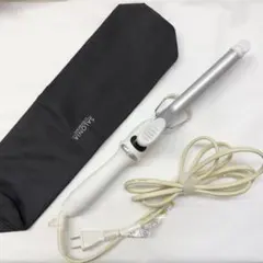 中古　サロニア　ヘアアイロン　19mm コテ　セラミックカール　ホワイト　コテ
