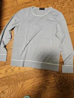 リブ編みライトブルーセーター M