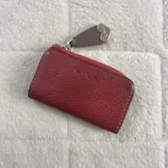 ポールスミス　4連キーケース　コインケース　ファスナー　レッド　レザー