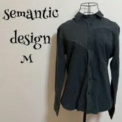 semantic design /M /ブラック/ ドット柄 シャツ/長袖のサムネイル