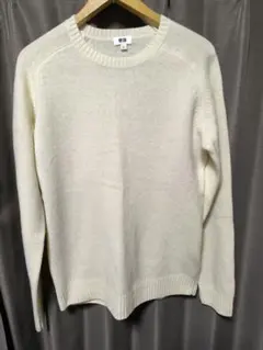 UNIQLO プレミアムラムクルーネックセーター オフホワイト L ユニクロ