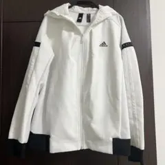 adidas ジップアップジャケット ホワイト - メルカリ