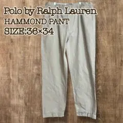 90s ラルフローレン ポロチノ ハモンド ベージュ テーパード 36/34 ②
