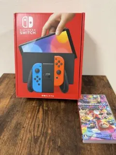 美品Nintendo Switch（有機ELモデル）ネオンカラー＋マリオカート8