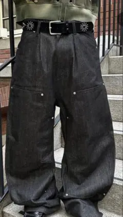 ダブルニーカーブバギーリジットデニム ストリート 美品