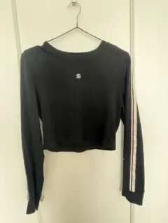 クロップド長袖トップス ブラック