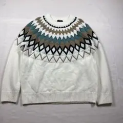 BEAMS HEART ノルディック柄 ニット セーター L