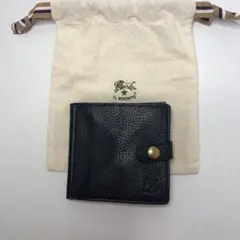 IL BISONTE ブラック レザー 二つ折り財布