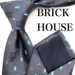 BRICK HOUSE ブリックハウス ネクタイ グレー キャラクター 総柄