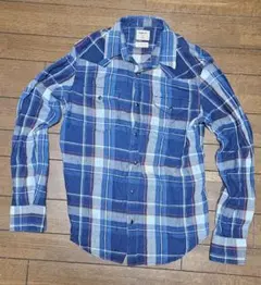GAP ギャップ メンズ 長袖 チェックシャツ ウエスタンシャツ ブルー系