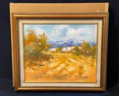 「真作」ベンジャミン・マス『秋の家路』風景画　油彩画　額装　サイン有り　F8号