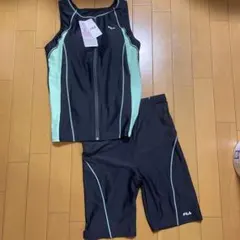 新品！FILA トレーニングウェア 13L 黒/水色　13号　大きいサイズ