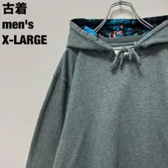 古着 ON THE BAYS パーカー ブルーローズ フラワーポケット 緑 XL