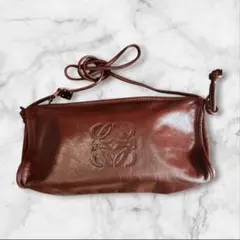 【廃盤品】ヴィンテージLOEWE ロエベ レザー ショルダーポーチ ブラウン
