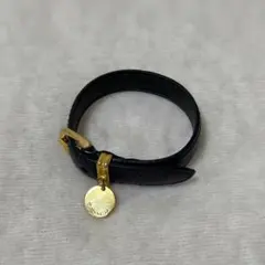 レア☆PRADAプラダ☆ブラック レザーバングル☆ビーズやラインストーン
