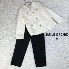 美品　スマイルオーキッド　ツイードノーカラージャケット＆パンツセット　M