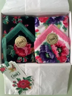 FEILER 花柄ハンカチ 2枚セット