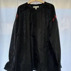 新品タグ付きMARKETY'S 150cm刺繍リネン15%長袖チュニックブラウス