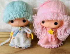 【昭和レトロ】サンリオ　リトルツインスターズ　キキララ　ソフビ　人形　ドール