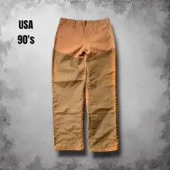 90s USA製ダブルニーダックパンツ リアルワーク ハンティングパンツ カーキ