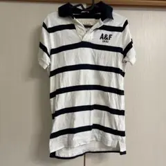 Abercrombie ポロシャツ S ホワイト/ネイビー
